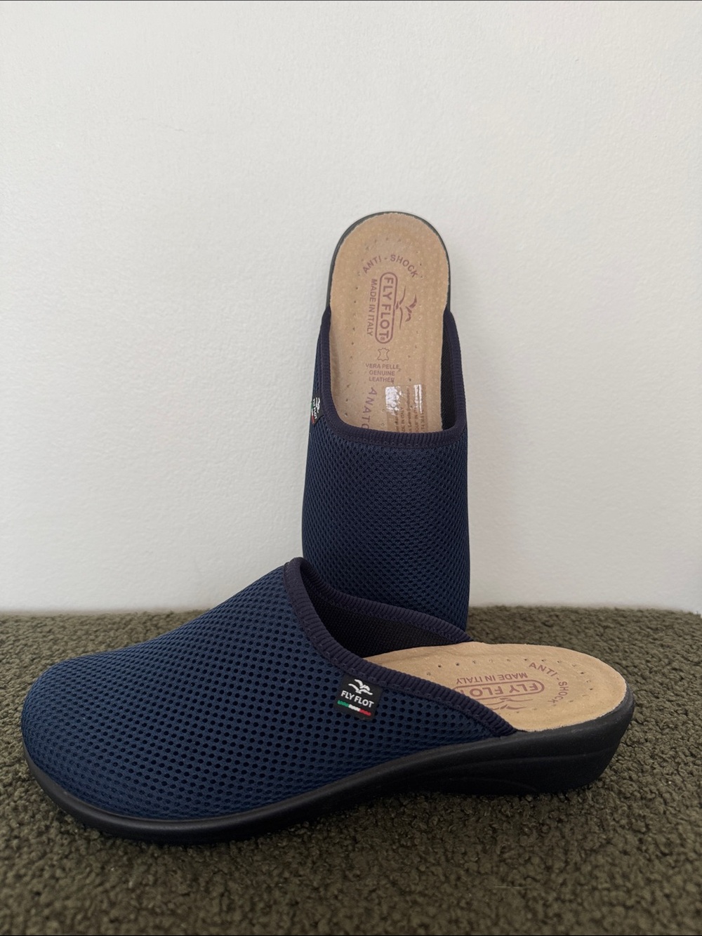 Fly Flot Navy Mesh Slip-On Clog for Women
